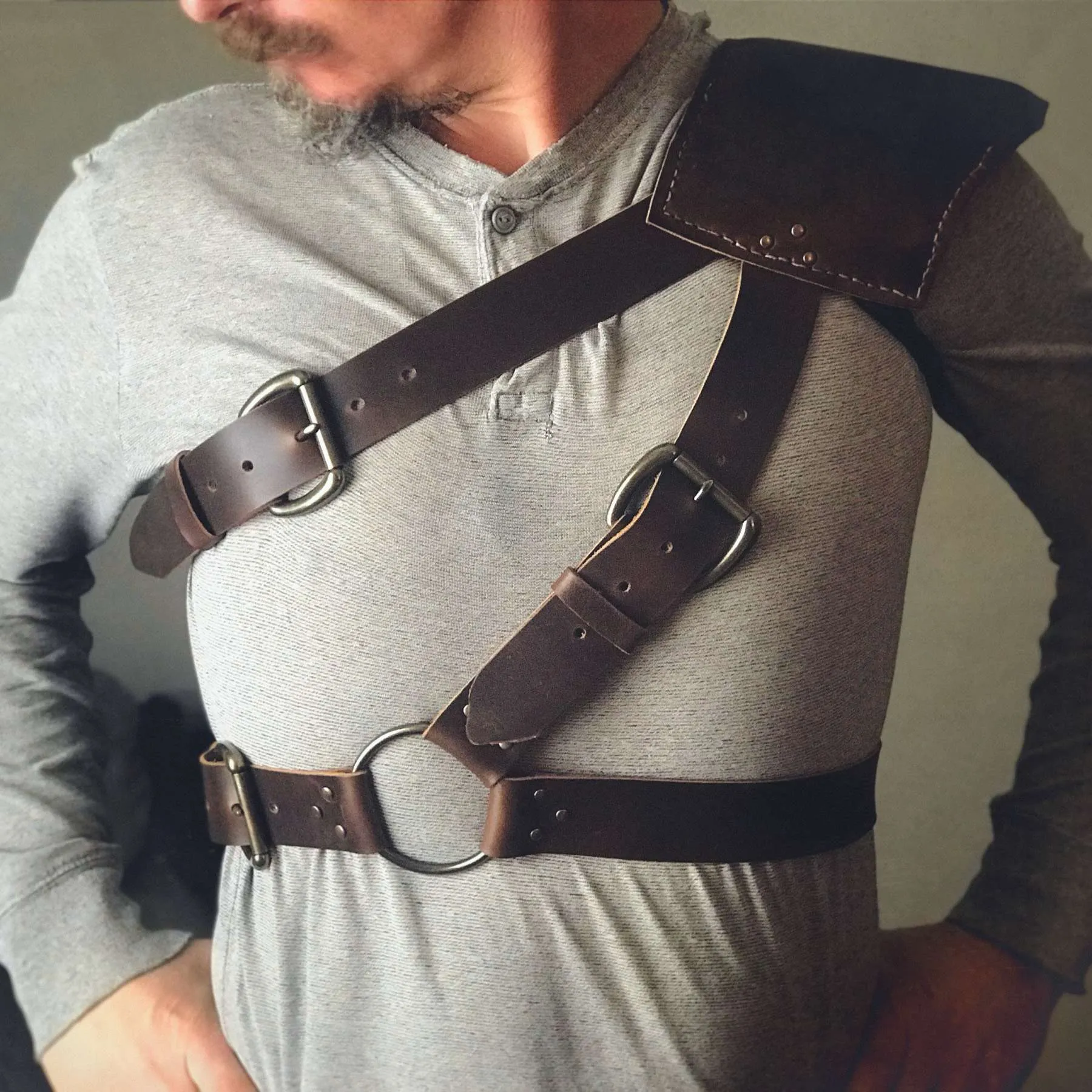 Custom Handmade Leather Pauldron Shoulder pad