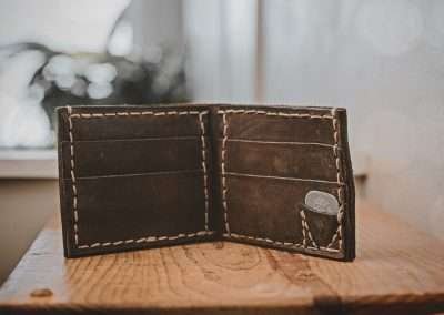 Custom handmade Leather Wallet with Pick Pocket