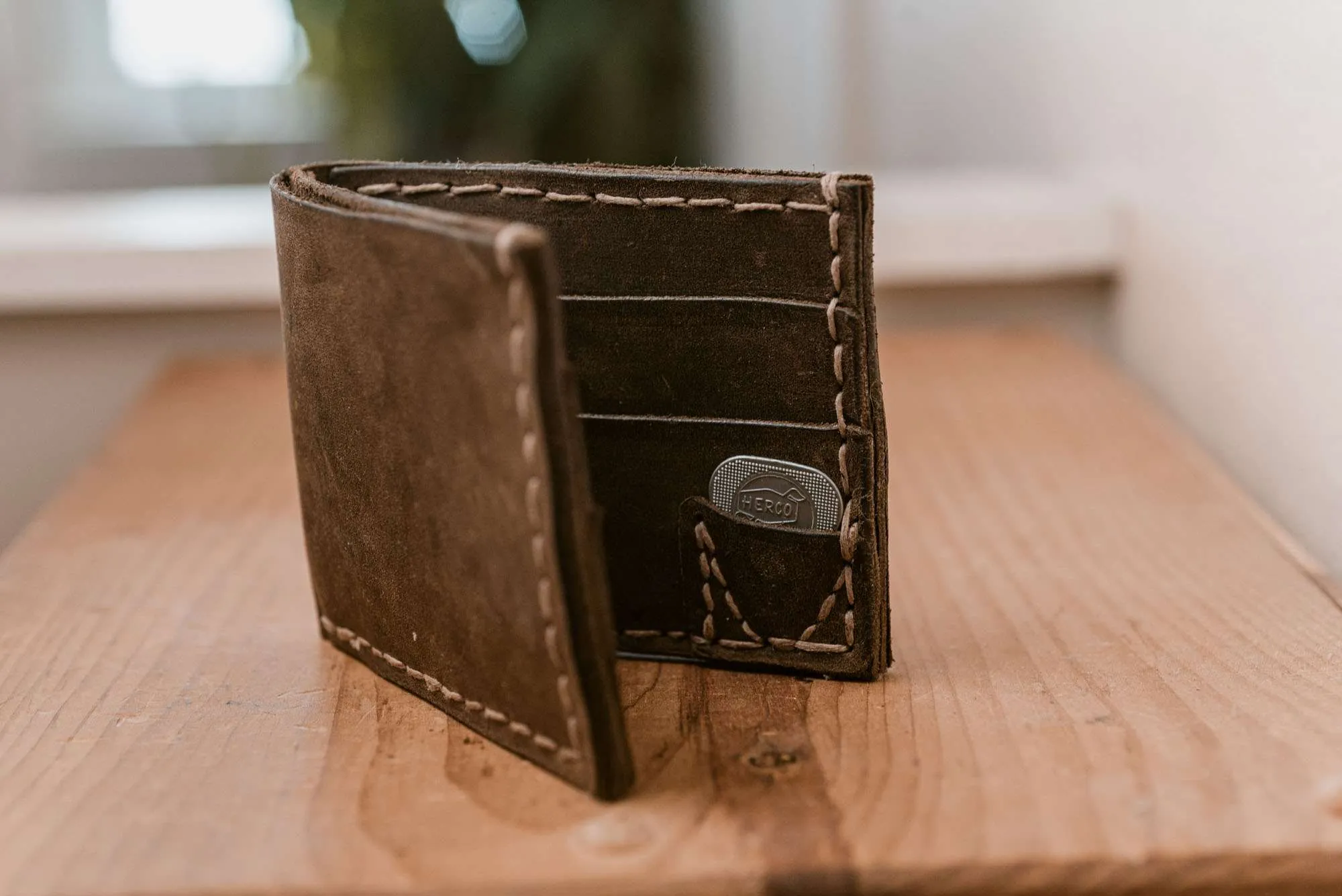 Handmade Leather Wallet with Pick Pocket